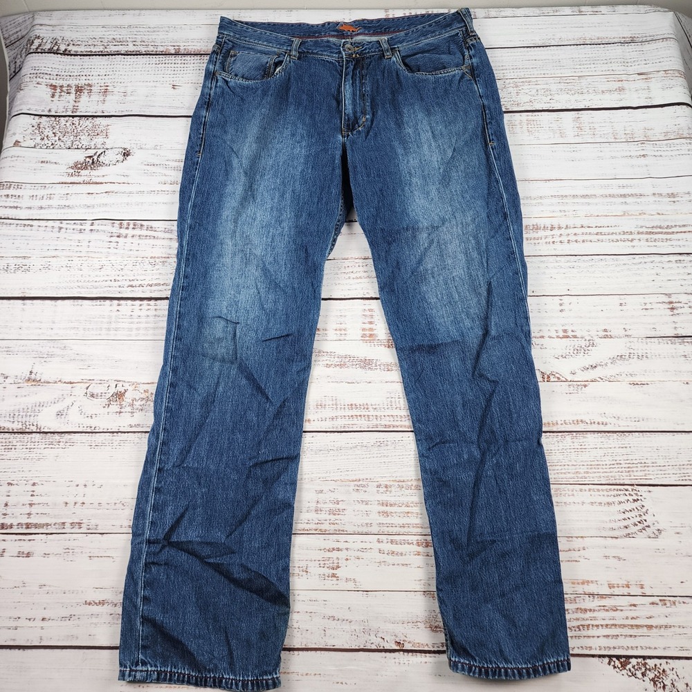 Tommy Bahama Cayman Island Relaxed Fit Jeans Mens 38x34 Tencel Blend Blue Denim